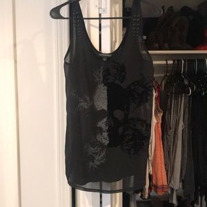 Skull black tank